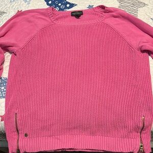 Lauren Ralph Lauren Pink Sweater with Zipper Accents